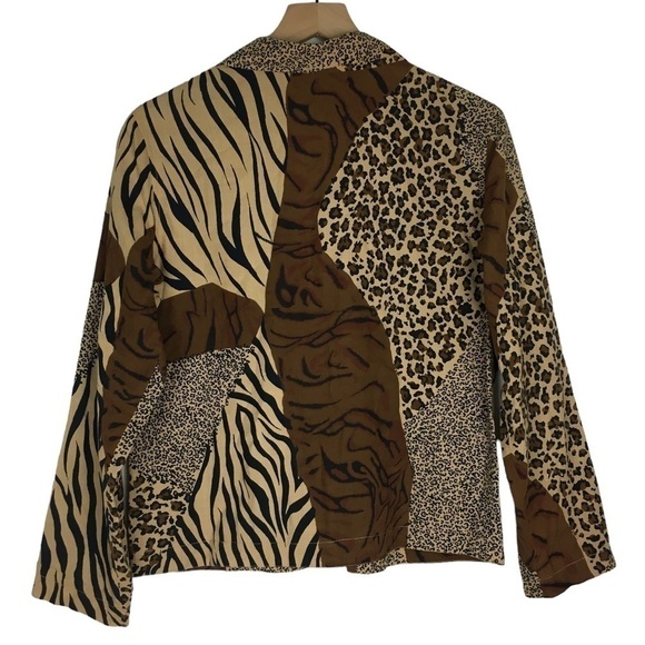 SARA STUDIO Shacket Jacket Animal Print Safari Lightweight Leopard Size Medium - Picture 3 of 12